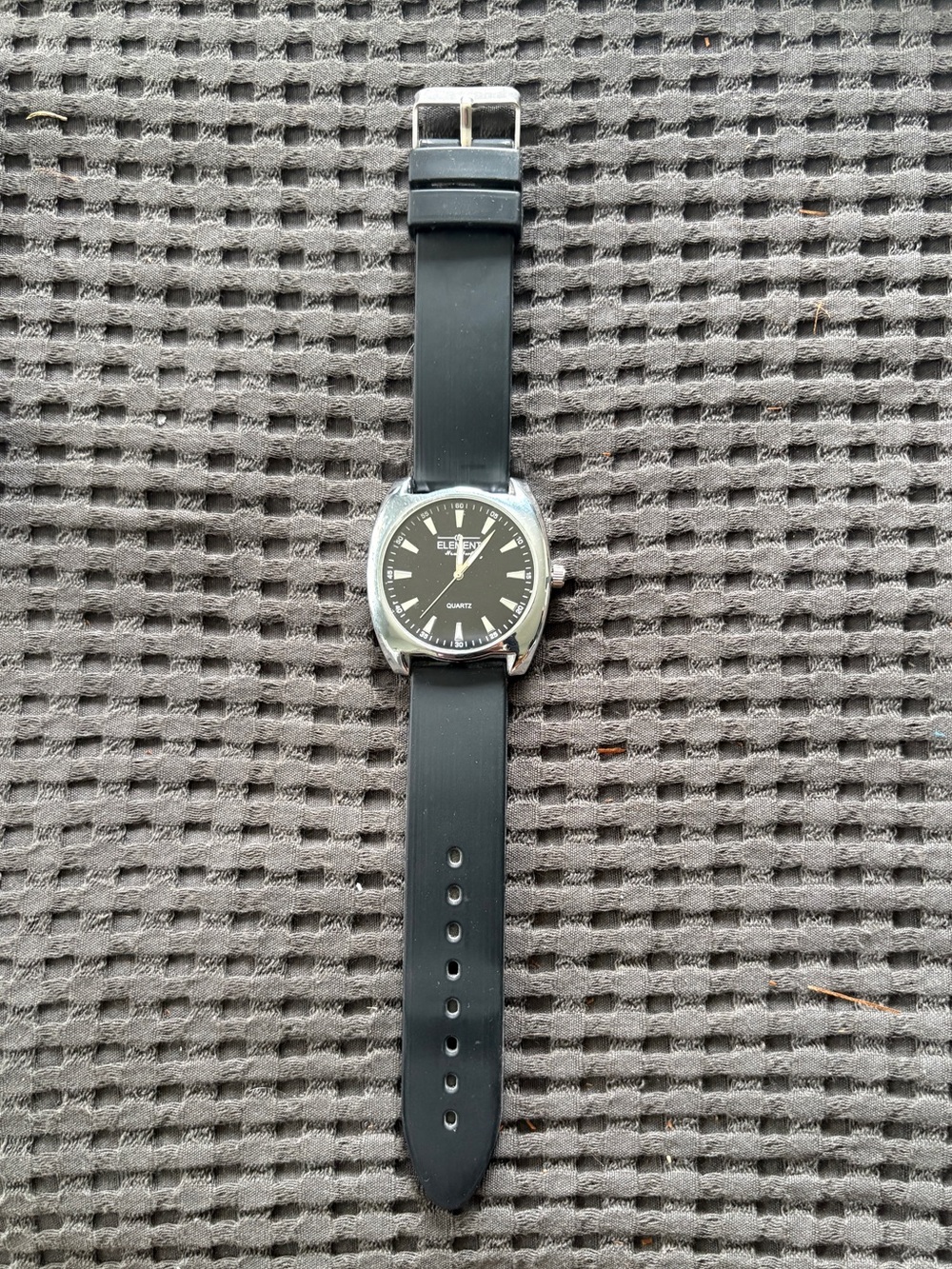 Element Black Dial Quartz Watch with Black Silicone Strap